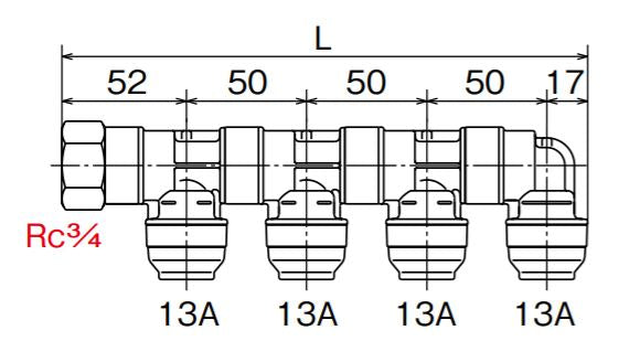 オンダ　5E型 回転ヘッダー IN Rc3/4×OUT13A　【品番：WH1-5E06】