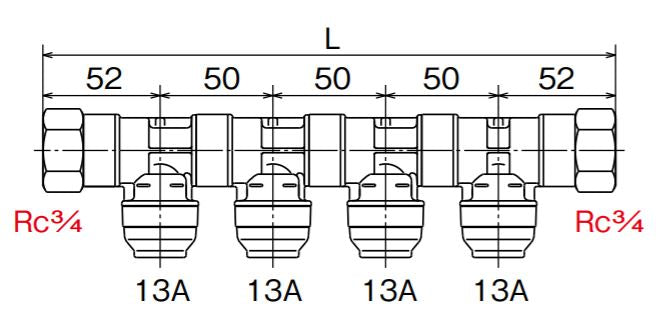 オンダ　55型 回転ヘッダー IN Rc3/4×OUT Rc3/4・13A　【品番：WH1-5504】