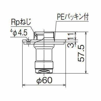 オンダ　壁貫通エルボボックス用継手　【品番：WJ42-1310-S】