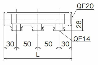 オンダ　QH4型 クイックヘッダー QF20×QF14　【品番：QH4-2002-S】