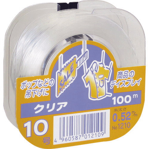 たくみ　カラーテグス 10号 太さ0.52mm・長さ100m　クリア　【品番：1210】