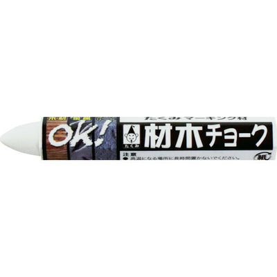 たくみ　材木チョーク（バラ） 24個入　白　【品番：6212】