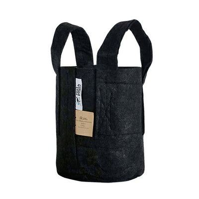root pouch（ルーツポーチ）　リサイクルペットボトルとリサイクル天然素材から作られた不織布製の植木鉢　Black with handles　3.8liter