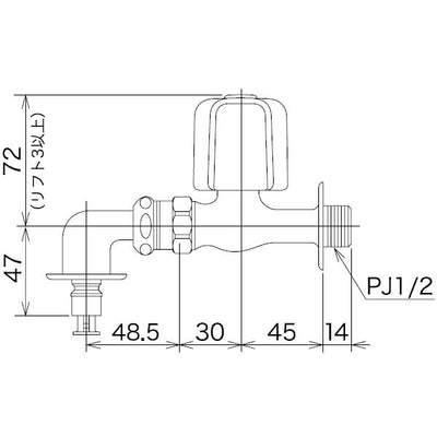 KVK　洗濯機用水栓(とめるぞう付（緊急止水機能付））　一般地用　【品番：K131Y】