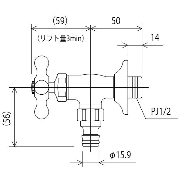 KVK　屋外ホース接続ニップル付水栓　一般地用　【品番：K115CSPJ】