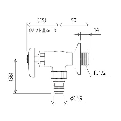 KVK　屋外ホース接続ニップル付水栓　寒冷地用　【品番：K115SPZ】
