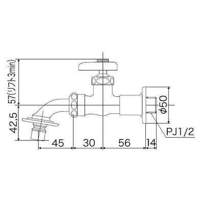 KVK　送り座付吐水口回転形水栓（ツバ付ワンタッチノズル付）　寒冷地用　【品番：K111BNZ】