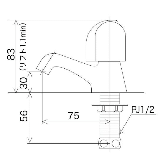 KVK　立水栓（節水チップ内蔵型）　一般地用　【品番：K5E】