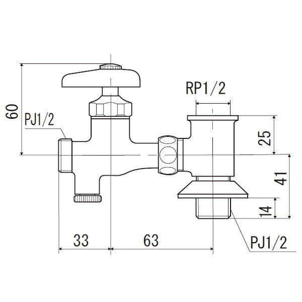 KVK　分岐水栓（水抜き付）（ユニオンナットなし）　【品番：K19SWU4】