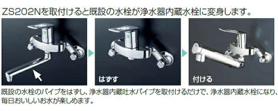KVK　浄水器内蔵吐水パイプ13（1/2）用　一般地用　【品番：ZS202N】