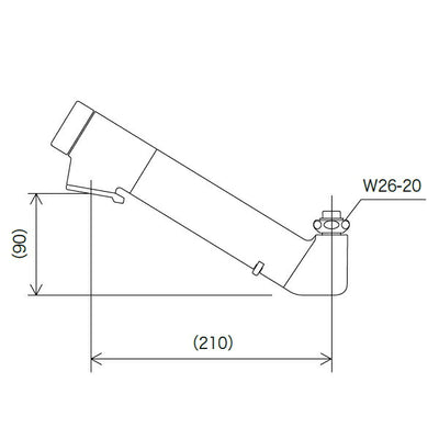 KVK　浄水器内蔵吐水パイプ13（1/2）用　寒冷地用　【品番：ZS202ZN】
