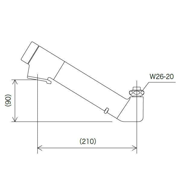 KVK　浄水器内蔵吐水パイプ13（1/2）用　寒冷地用　【品番：ZS202ZN】