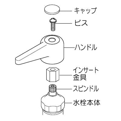 KVK　ワンタッチレバーハンドル（小）　ホワイト　【品番：PZK125S】