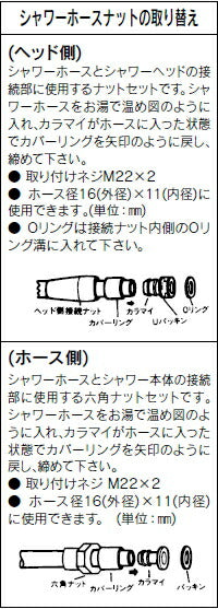 KVK　シャワーホース六角ナットセット　【品番：PZKF172S】
