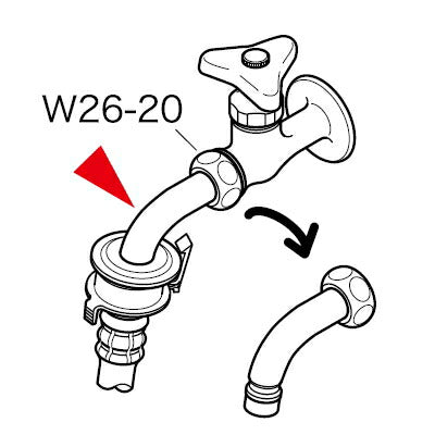 KVK　ツバ付自動洗濯機用吐水口回転形水栓用ノズル13（1/2）用　【品番：PZ514NJ】