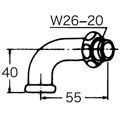 KVK　洗たく機用吐水口回転形水栓用ノズル13（1/2）　【品番：PZK94】
