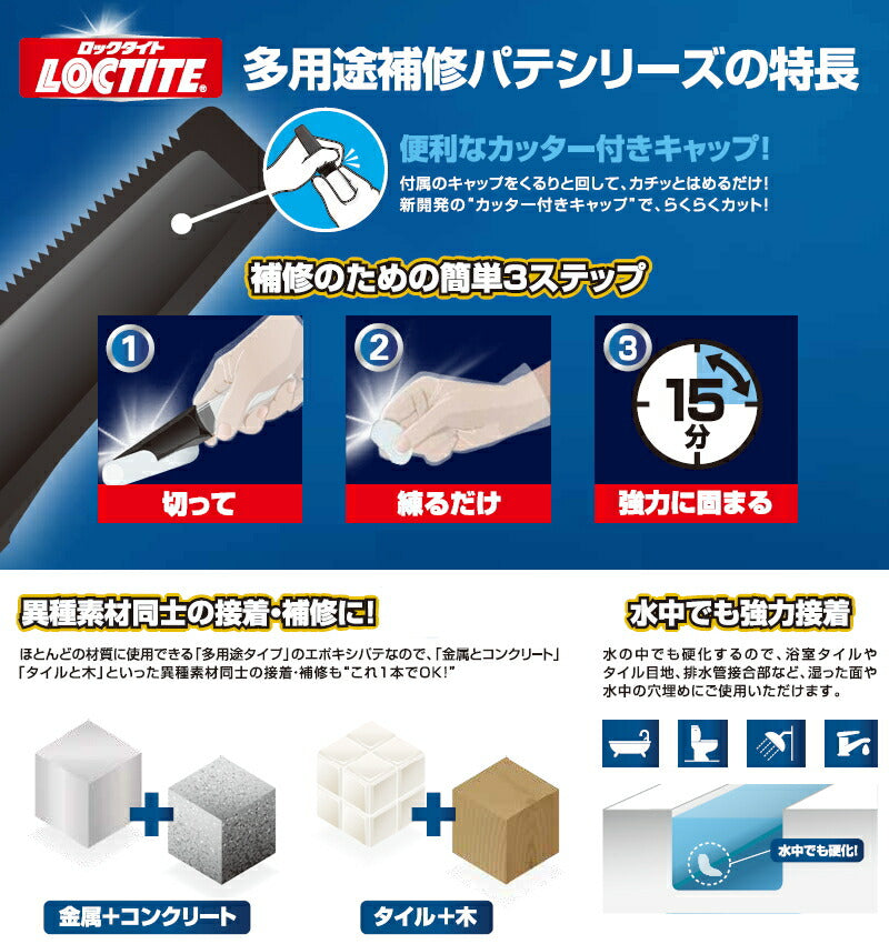 ヘンケルジャパン　LOCTITE（ロックタイト）　多用途補修パテ 2本パック　【品番：DHP-482】