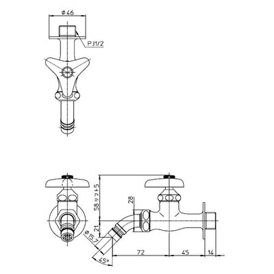 SANEI　洗濯機用ホーム水栓　一般地用　【品番：Y123-13】