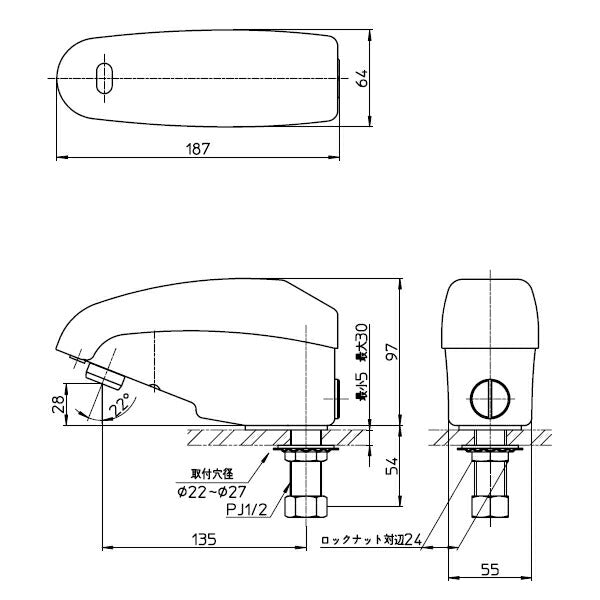 SANEI　自動立水栓　一般地用　【品番：EY50DC-13】