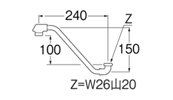 【在庫処分】SANEI　断熱上向自在パイプ　【品番：PA16D-60X2-16】●
