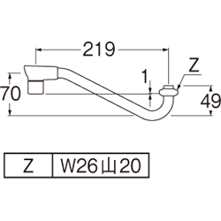 SANEI　節水断熱上向パイプ　【品番：PA1612H-60X-16-MW2】