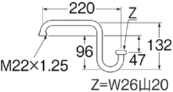 SANEI　浄水器用パイプ　【品番：PA165-60X-16】