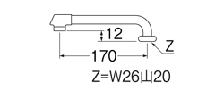 【在庫処分】SANEI　断熱横形パイプ　【品番：PA20JD-60X-16】