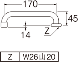 【在庫処分】SANEI　泡沫横形パイプ　【品番：PA20JH-60X-16】