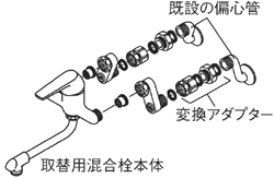 【在庫処分】SANEI　変換アダプター　【品番：PU35-170X】◯