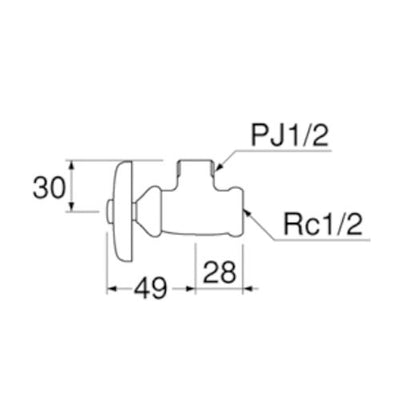 SANEI　止水栓本体［共用形］　【品番：V22A-X3-13】○