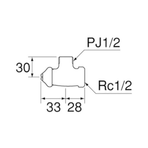 SANEI　D式止水栓本体［共用形］　【品番：V22AD-X3-13】○