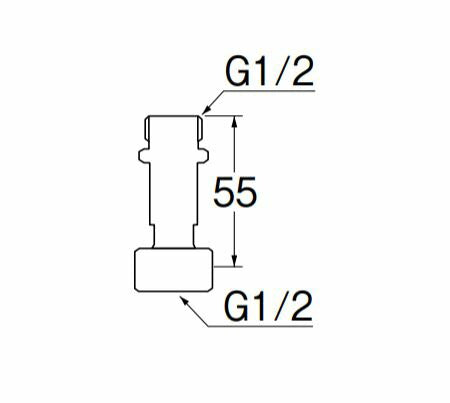 SANEI　片ナット付アダプター　【品番：PT840-2S-13】