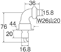 SANEI　洗濯機用L型ニップル　【品番：PY12-40X】