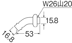SANEI　洗濯機用L型ニップル　【品番：PY12J-4X-16】