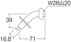 SANEI　洗濯機用L型ニップル　【品番：PY122-4TVX-16】