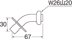 SANEI　洗濯機用L型ニップル　【品番：PY125-4TX-16】