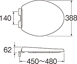 【在庫処分】SANEI　前割便座　アイボリー　【品番：PW9022-I】