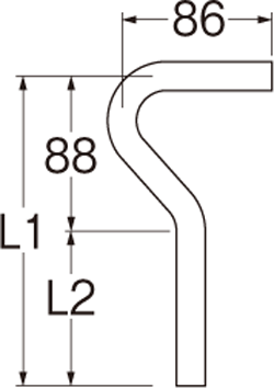 SANEI　小便Pパイプ　【品番：V90-67-85X300】