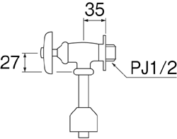 SANEI　小便器洗浄水栓　【品番：V90J-13】