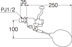 SANEI　手洗ロータンクボールタップ　【品番：V46-2X-13】