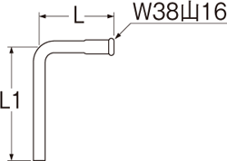 SANEI　ロータンク洗浄管下部　【品番：H80-1-32X140X300】