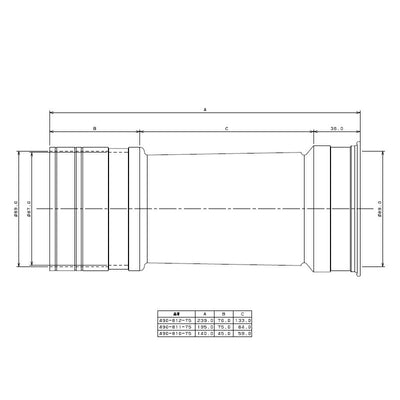 カクダイ　便器排水用ジョイント（フラットタイプ）　【品番：490-812-75】