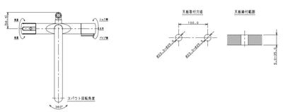 カクダイ　サーモスタットシャワー混合栓（デッキタイプ）　寒冷地用　【品番：175-002K】