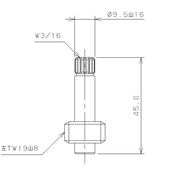 【メール便対応】カクダイ　左ネジスピンドル　【品番：792-808】