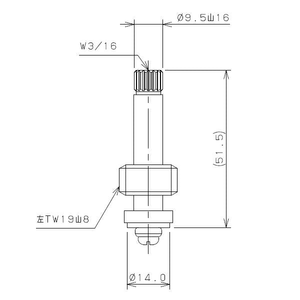 【メール便対応】カクダイ　左ネジスピンドル（節水固定コマ）　【品番：792-810】