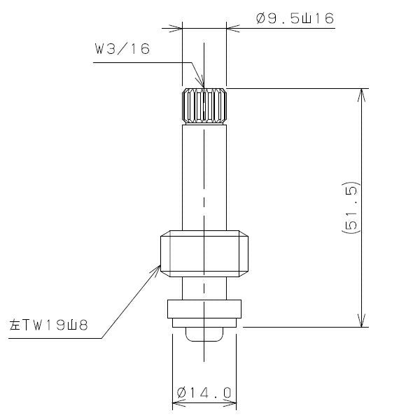 【メール便対応】カクダイ　左ネジスピンドル（固定コマ）　【品番：792-809】