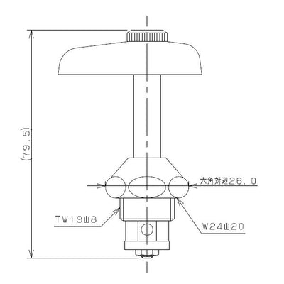 カクダイ　凍結防止水栓上部（13用）　寒冷地用　【品番：907-003】