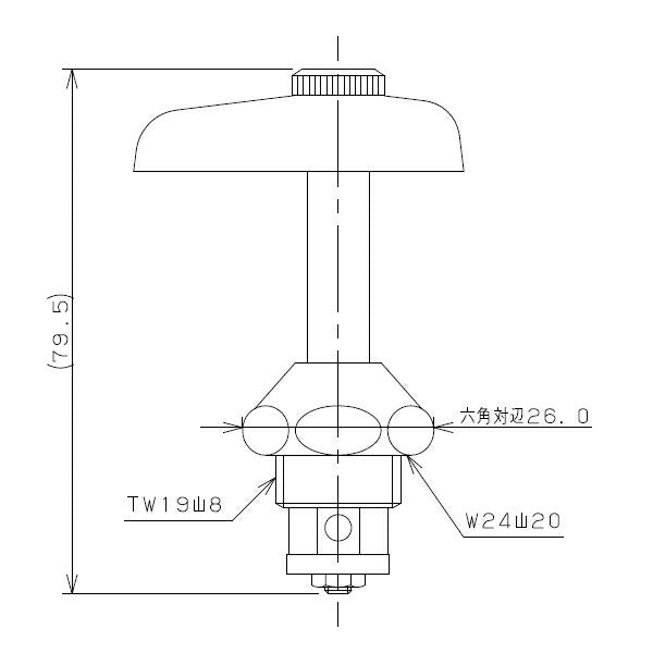 カクダイ　凍結防止水栓上部（13用）　寒冷地用　【品番：907-003】