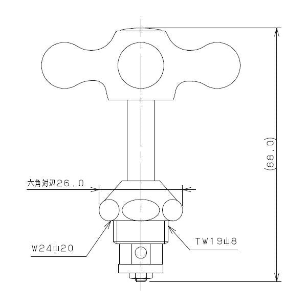 カクダイ　凍結防止水栓上部（13用）　寒冷地用　【品番：907-004】