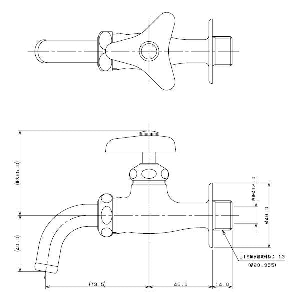カクダイ　万能ホーム水栓　一般地・寒冷地共用　【品番：701-523HK-13】